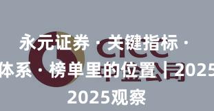 永元证券 · 关键指标 · 投教体系 · 榜单里的位置｜2025观察